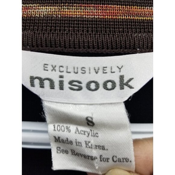 Exclusively Misook Open Front Cardigan Brown Small - Picture 4 of 6